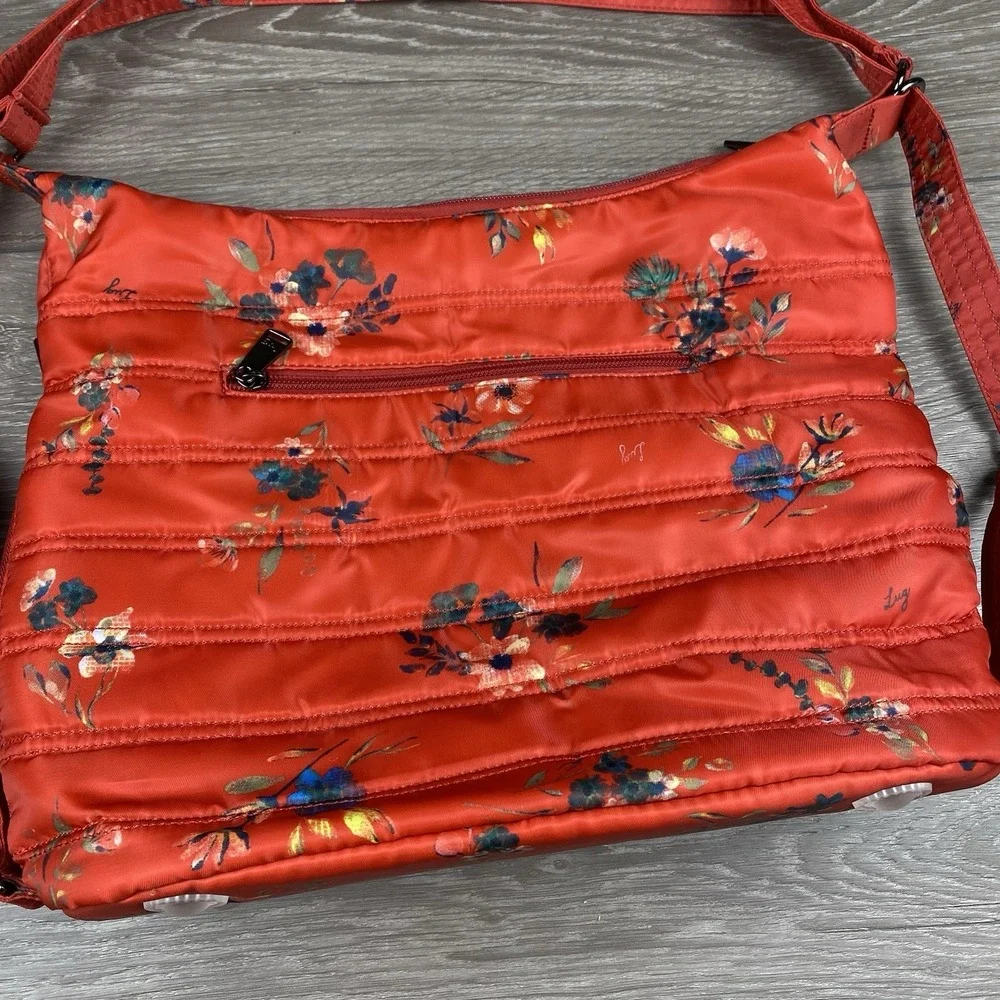 Lug Zipliner Convertible Hobo Bag Red‎ Bouquet Floral